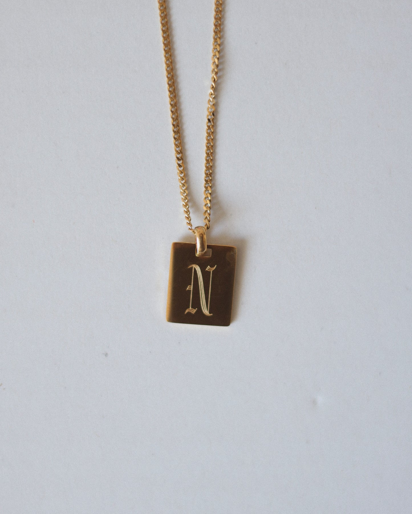 Letter Plate Necklace